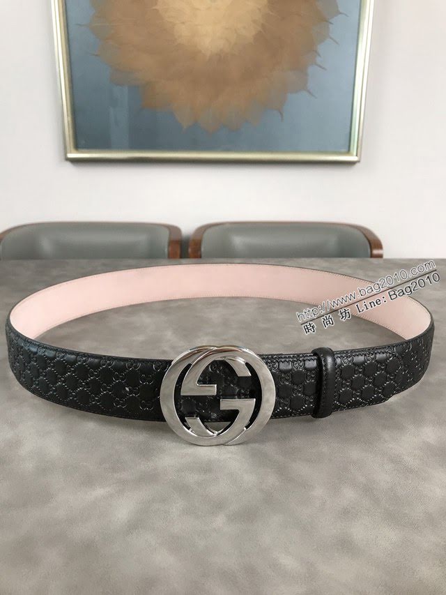 Gucci經典皮帶 古奇雙G拋光腰帶 411924  jjp2068
